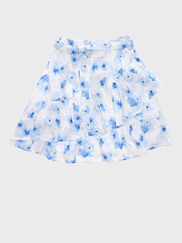 LCW Kids Floral Girl's Skirt with Elastic Waist