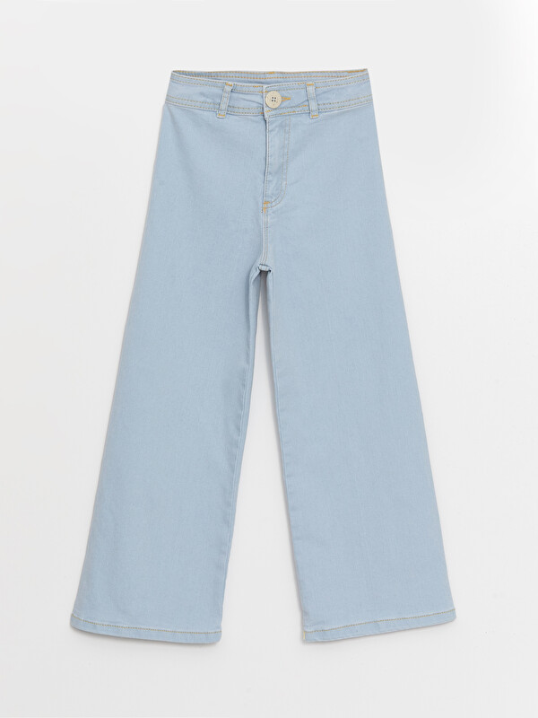 LCW Kids Beli Ayarlanabilir Lastikli Kız Çocuk Jean Pantolon