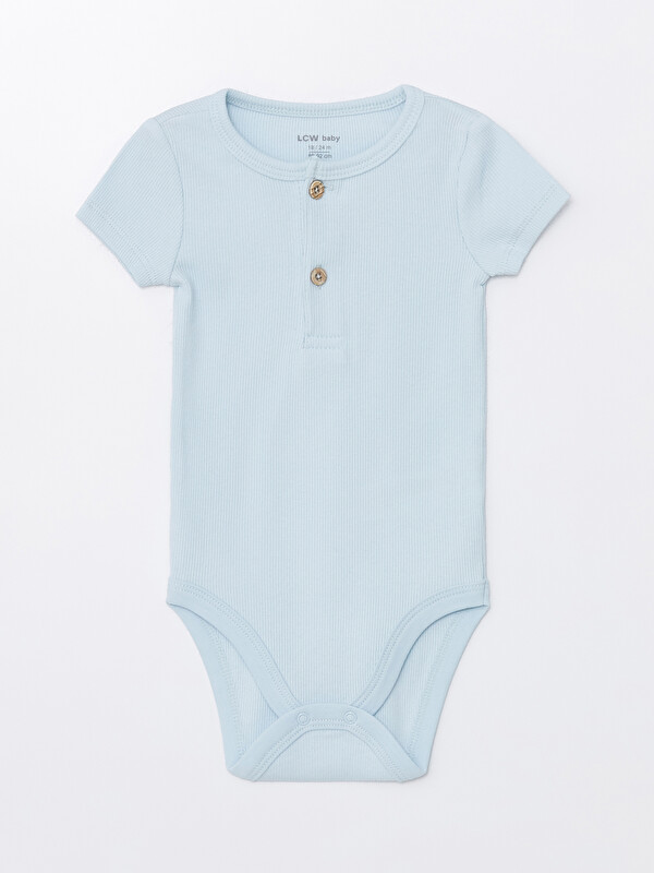 LCW baby Bisiklet Yaka Erkek Bebek Çıtçıtlı Body
