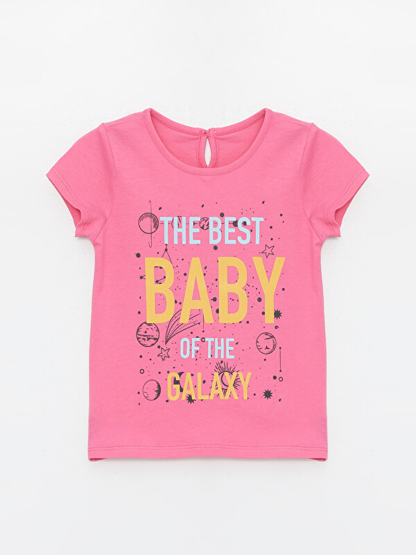 LCW ECO Crew Neck Printed Baby Girls' T-Shirt