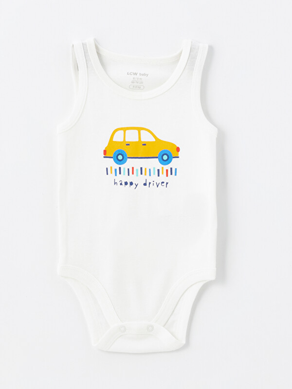 LCW baby Bisiklet Yaka Erkek Bebek Çıtçıtlı Body
