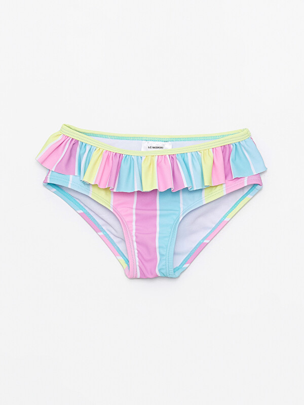 LCW Kids Beli Lastikli Renk Bloklu Kız Bebek Bikini Alt