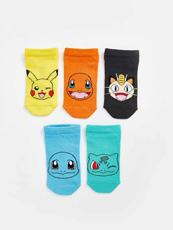 LCW Kids Pikachu Desenli Erkek Çocuk Patik Çorap 5'li