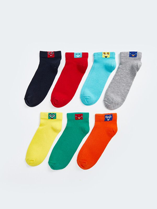 LCW Kids Patterned Boys' Trainer Socks 7 Pack