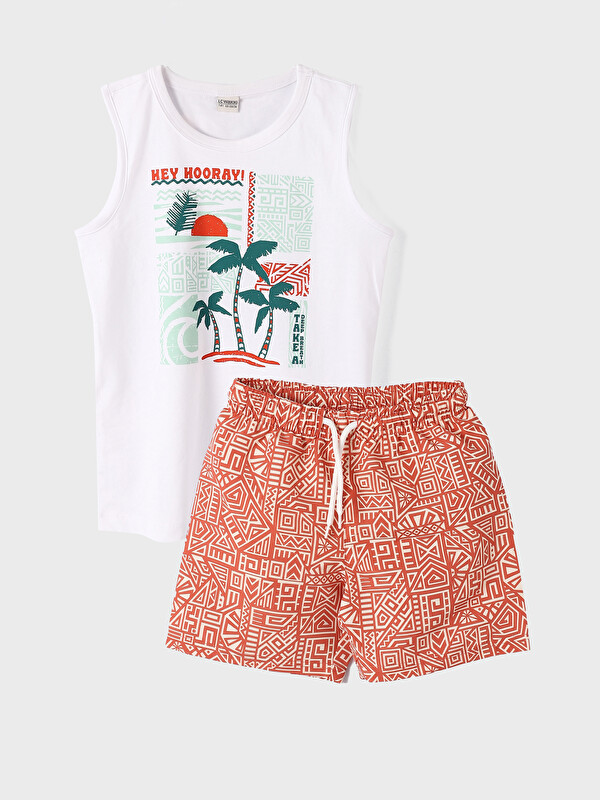 LCW Kids Boys' Crew Neck Tank Top and Swim Shorts
