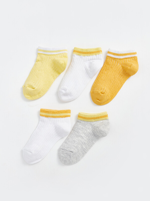 LCW baby Striped Baby Boys' Trainer Socks 5 Pack