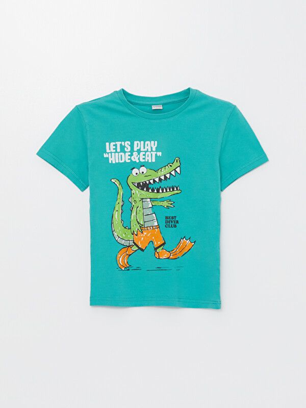 LCW Kids Crew Neck Printed Short Sleeve Boys' T-Shirt
