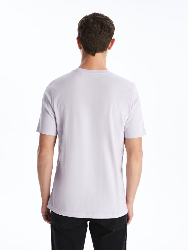 Crew Neck Short Sleeve Printed Combed Cotton Men's T-shirt