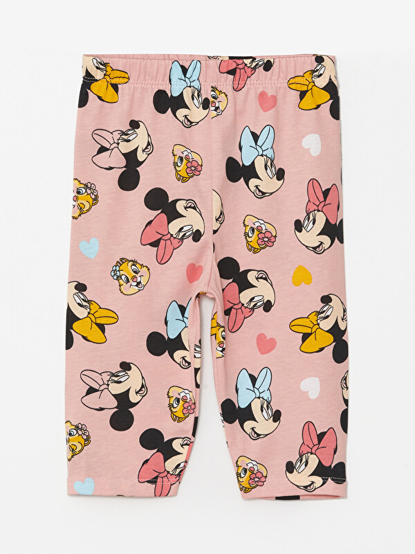 LCW baby Beli Lastikli Minnie Mouse Baskılı Kız Bebek Pijama Alt