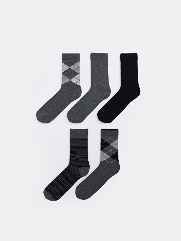 LCW ACCESSORIES Patterned Men's Ankle Socks 5 Pack