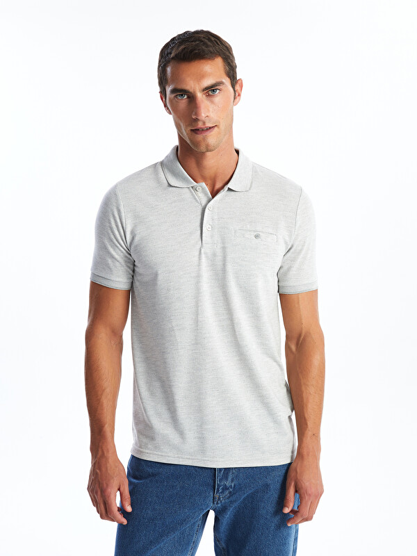 LCWAIKIKI Classic Polo Yaka Merserize Görünümlü Erkek Tişört