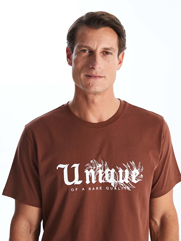LCW ECO Crew Neck Short Sleeve Printed Combed Cotton Men's T-shirt