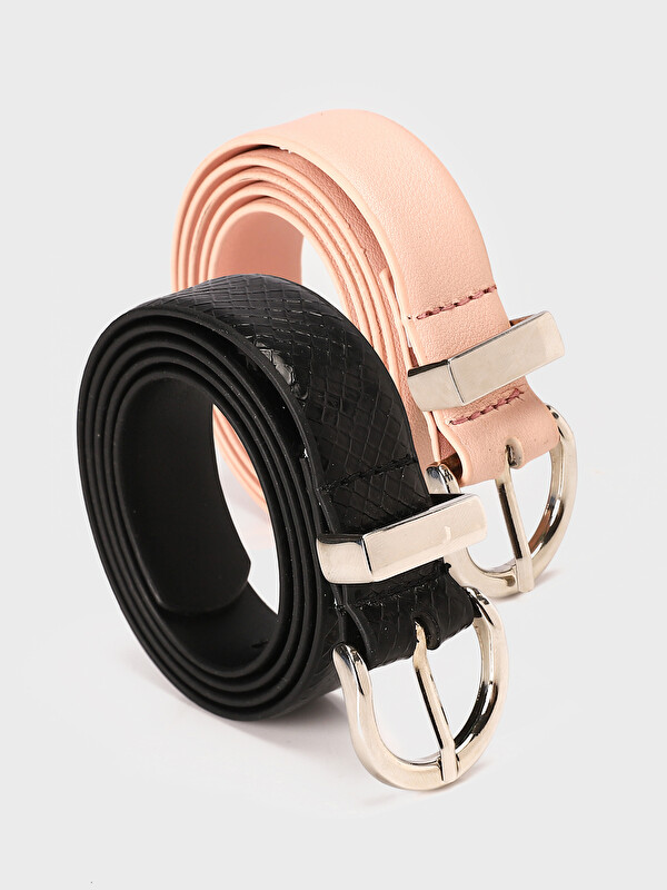 LCW ACCESSORIES حزام جلد صناعي للسيدات - مجموعة من قطعتين