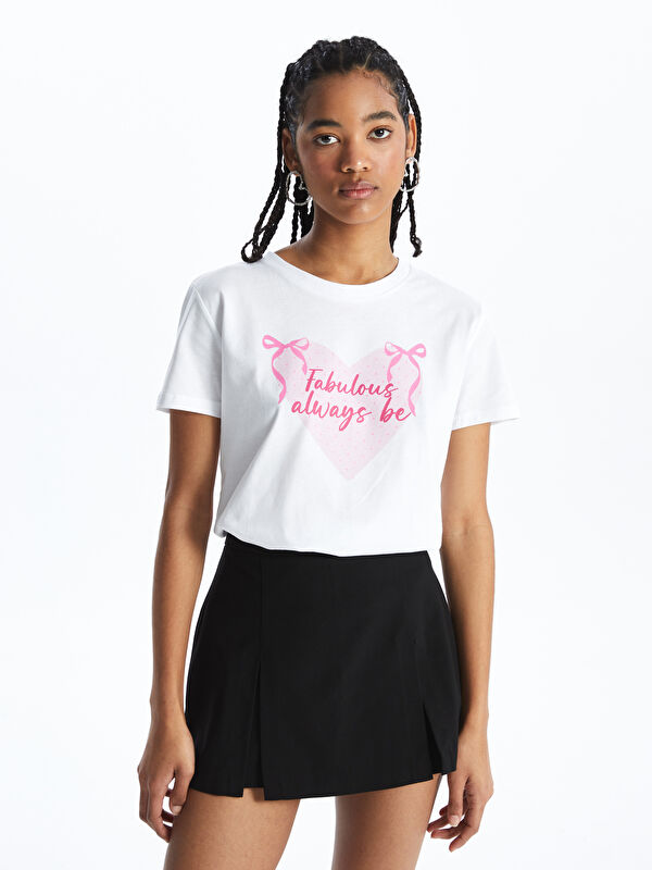XSIDE Crew Neck Printed Short Sleeve Women's T-Shirt