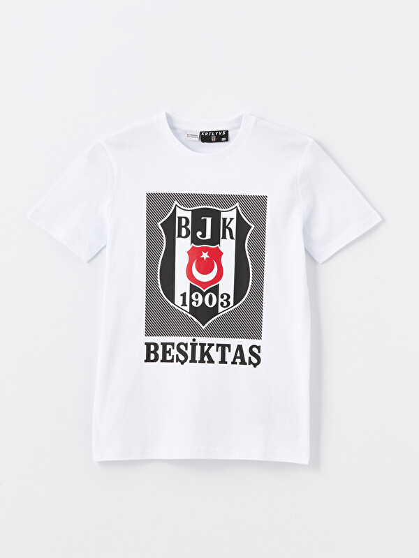 LCW Kids Bisiklet Yaka Beşiktaş Baskılı Kısa Kollu Erkek Çocuk Tişört