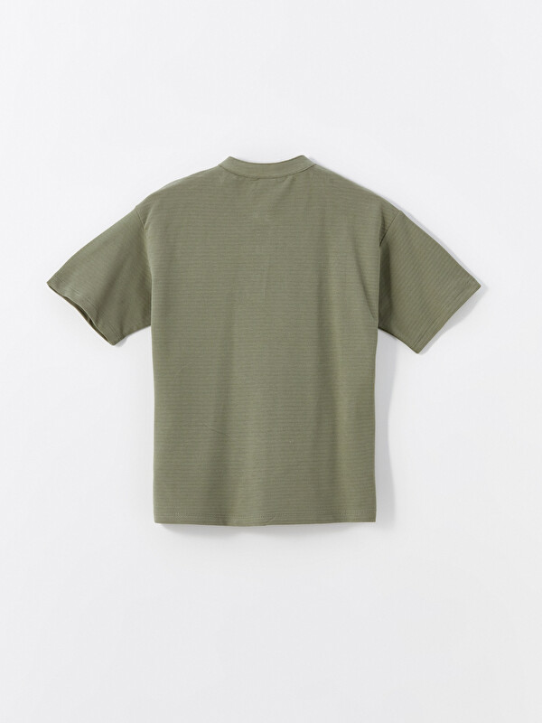 LCW Kids Haki Oversize Bisiklet Yaka Erkek Çocuk Tişört - S4MG56Z4