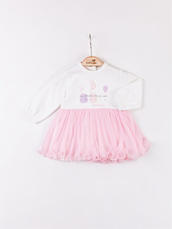 Babyzz Bisiklet Yaka Kız Bebek Elbise