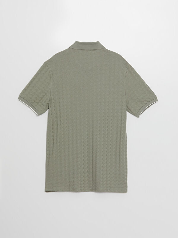 SOUTHBLUE Polo Neck Short Sleeve Men's Textured T-Shirt