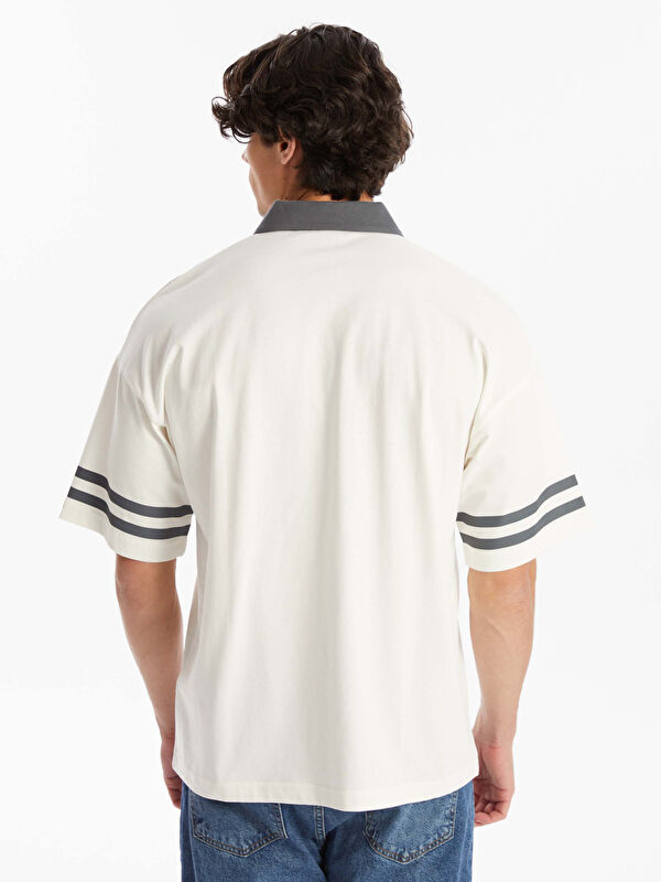 XSIDE Polo Neck Short Sleeve Printed Jersey Men's T-Shirt