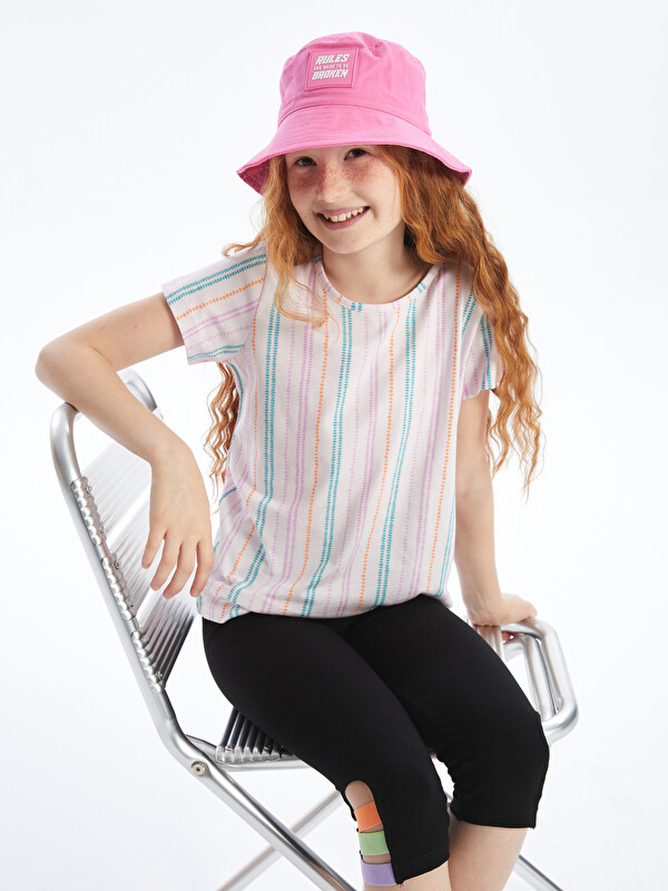 LCW Kids Crew Neck Striped Short Sleeve Girls' T-Shirt