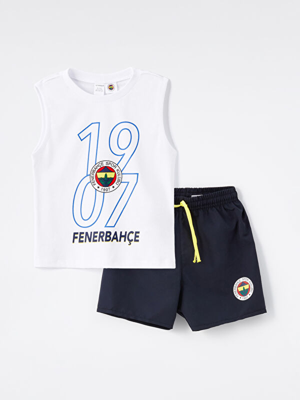 LCW Kids Bisiklet Yaka Fenerbahçe Baskılı Erkek Çocuk Yüzme Takım