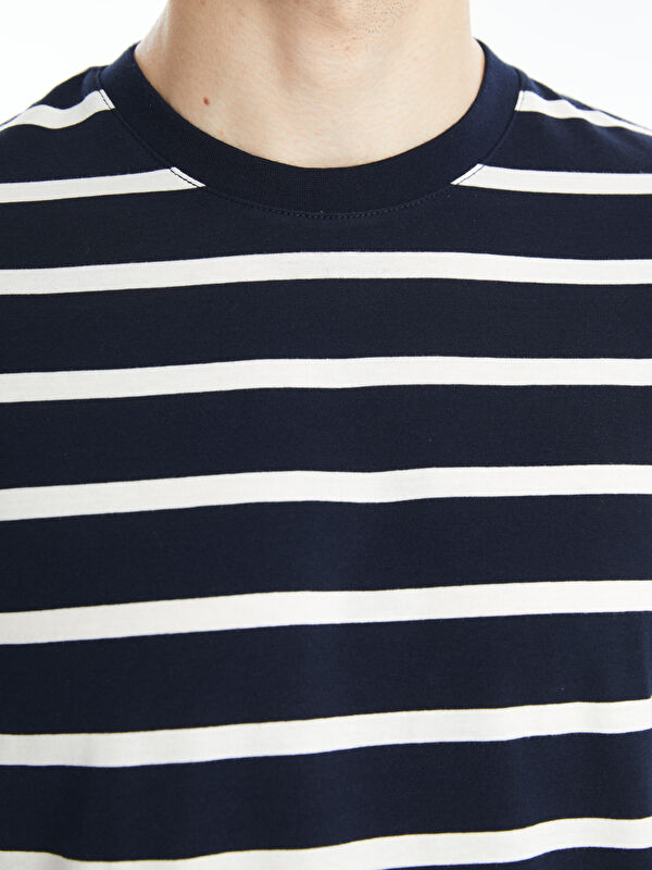 XSIDE Crew Neck Short Sleeve Striped Jersey Men's T-Shirt