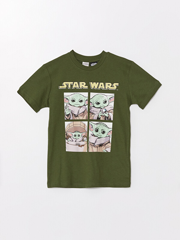 LCW Kids Bisiklet Yaka Star Wars Baskılı Kısa Kollu Erkek Çocuk