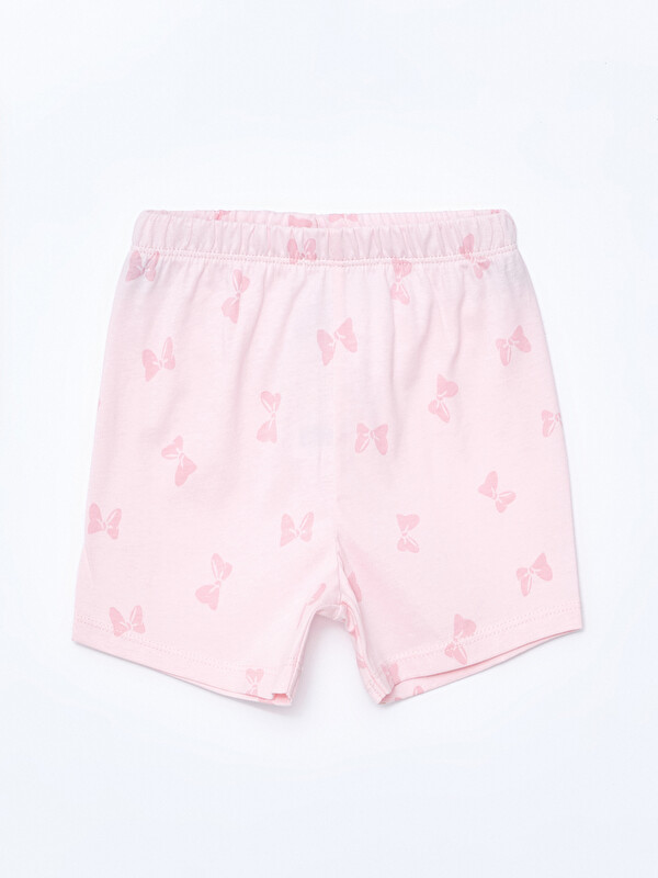 LCW baby Beli Lastikli Kelebek Baskılı Kız Bebek Pijama Alt