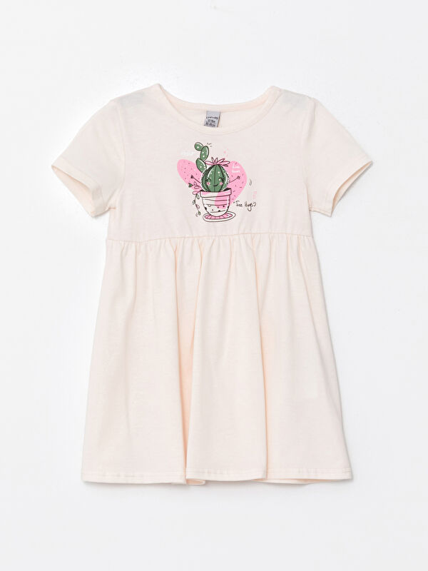 LCW Kids Crew Neck Printed Baby Girls' Dress