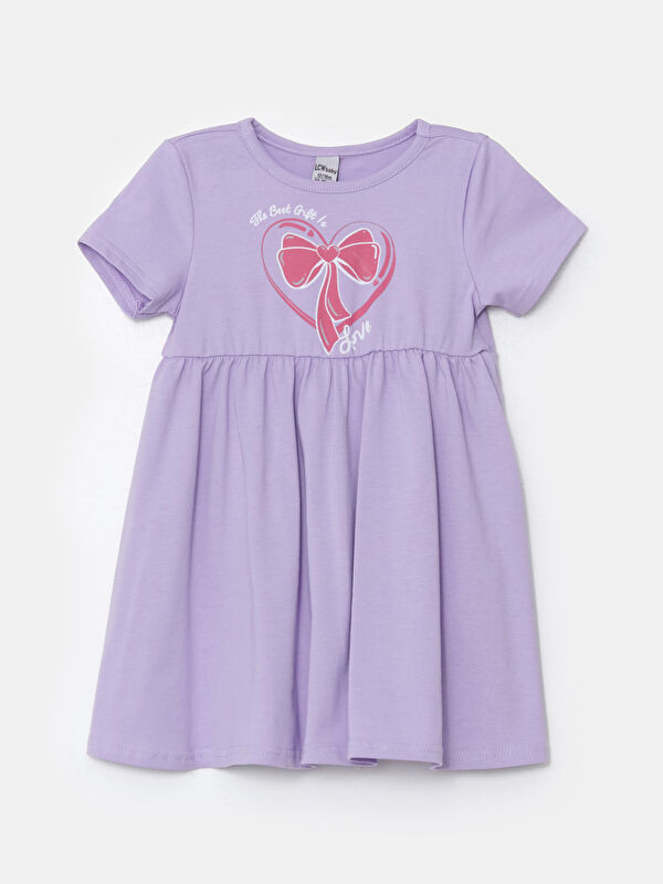LCW Kids Crew Neck Printed Baby Girls' Dress