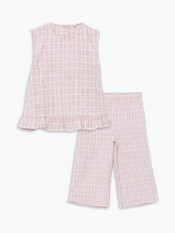 LCW Kids Blouse et Pantalon Bébé Fille à Col Rond Lot de 2