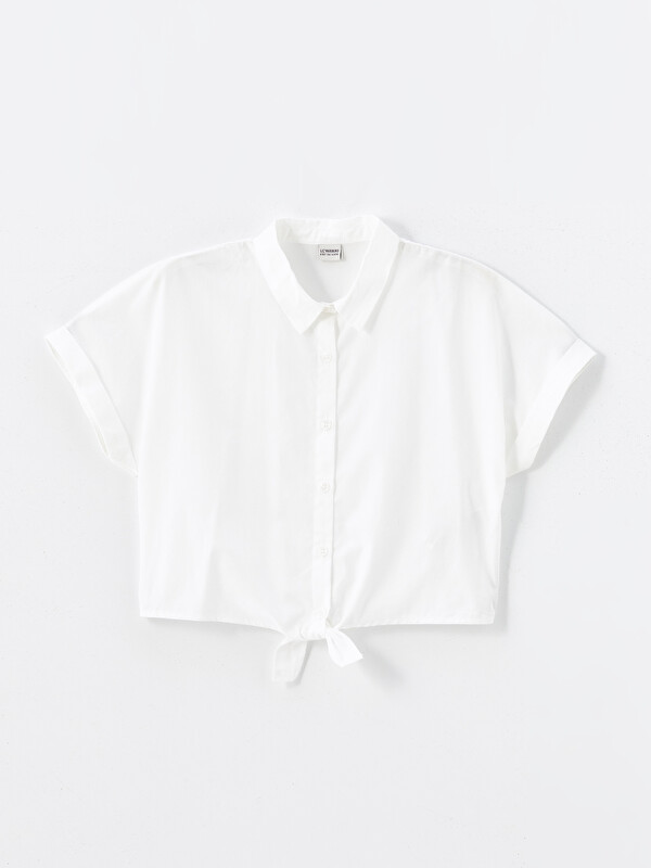 LCW Kids Basic Short Sleeve Girls' Crop Shirt