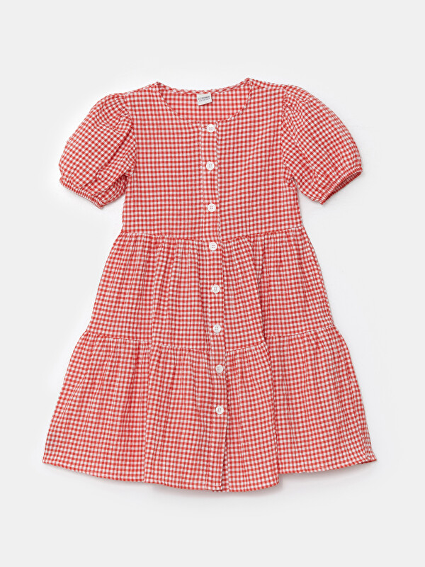 LCW Kids Crew Neck Plaid Girls' Dress