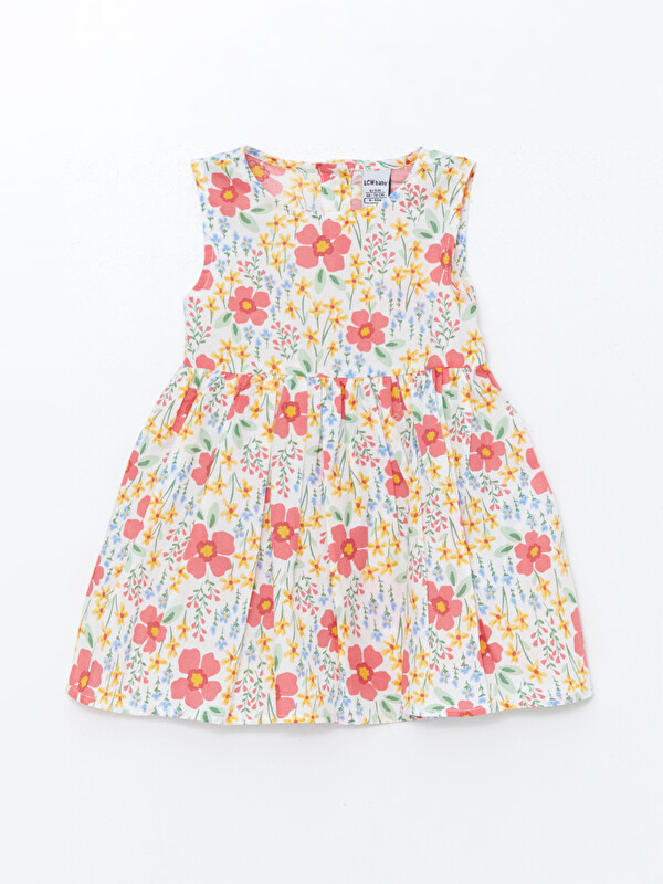 LCW Kids Robe pour Bébé Filles à Col Rond et Motif Floral