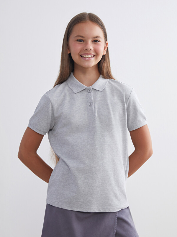 LCW Kids Polo Yaka Kız Çocuk Tişört