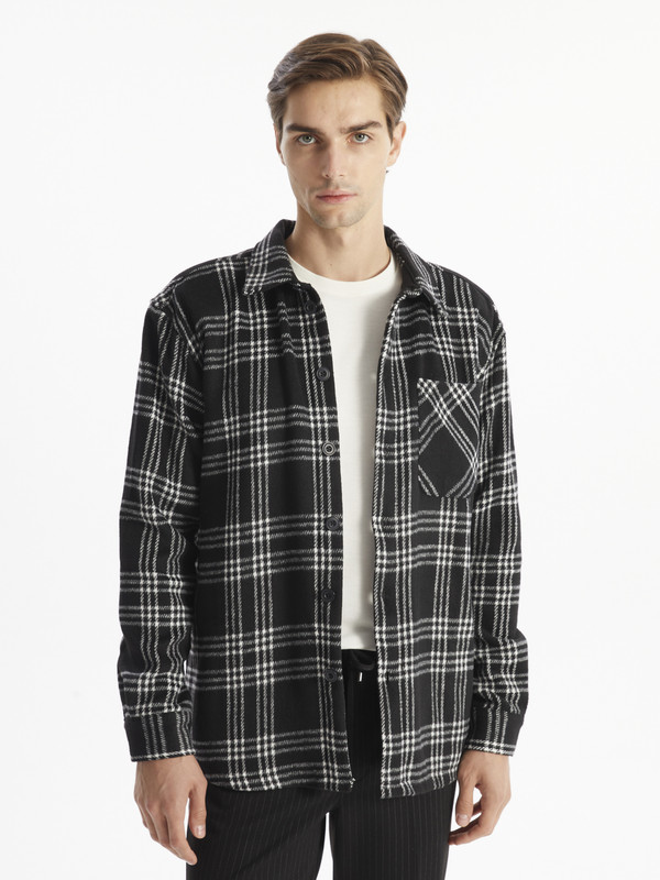 LCW Vision Chemise à carreaux en mélange de laine coupe régulière pour homme