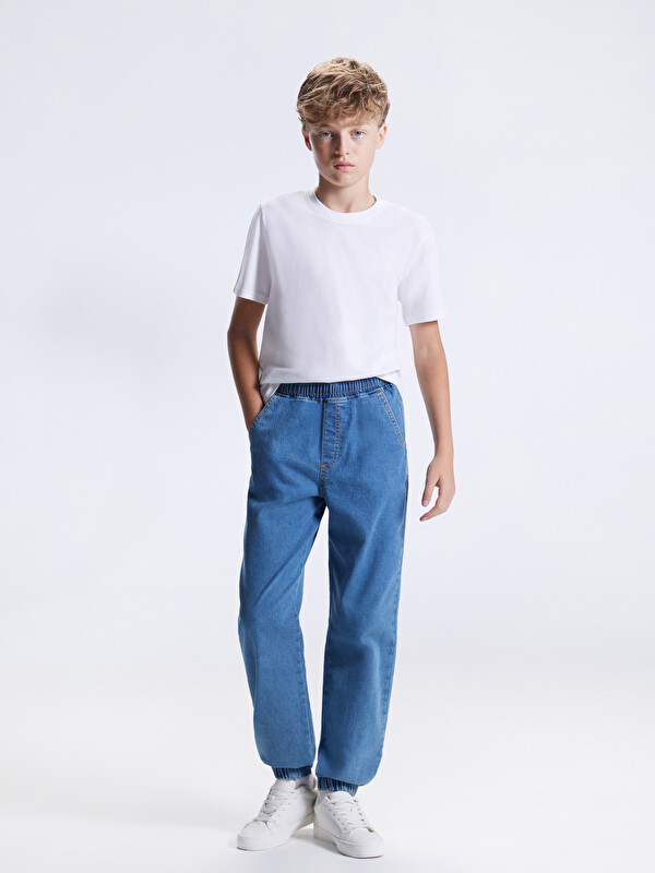 LCW Kids Beli Lastikli Erkek Çocuk Jogger Jean Pantolon