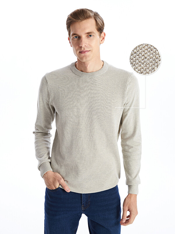 LCWAIKIKI Classic Pull-over Col rond Manches longues pour Hommes en Tricot