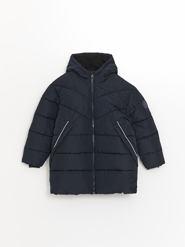 LCW Kids Hooded Boys' Coat with Reflector Detail