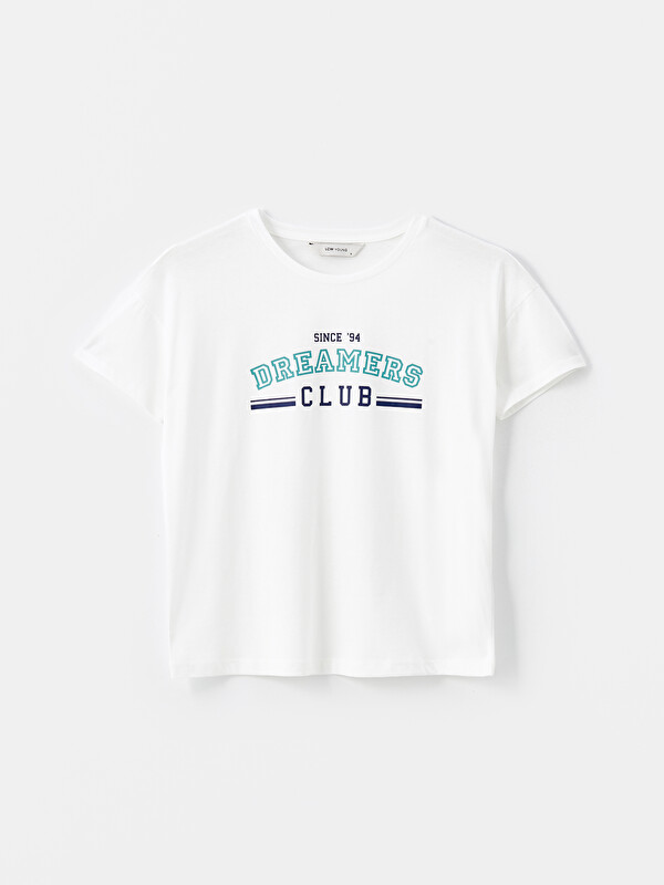 LCW Young Bisiklet Yaka Baskılı Kadın Pijama Üst