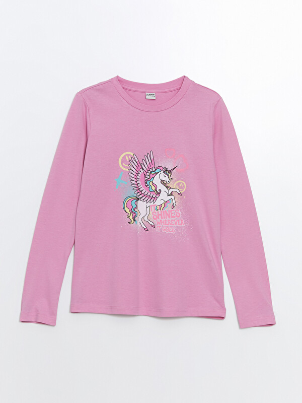 LCW Kids Crew Neck Printed Girls' T-Shirt
