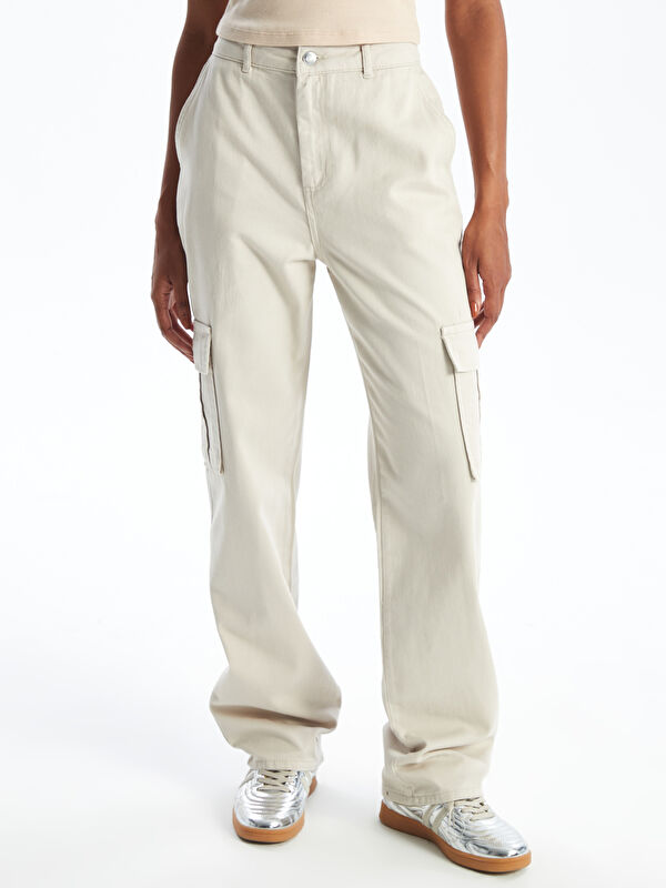 XSIDE Standard Fit Gabardine Women's Cargo Trousers - W46881Z8-SXC