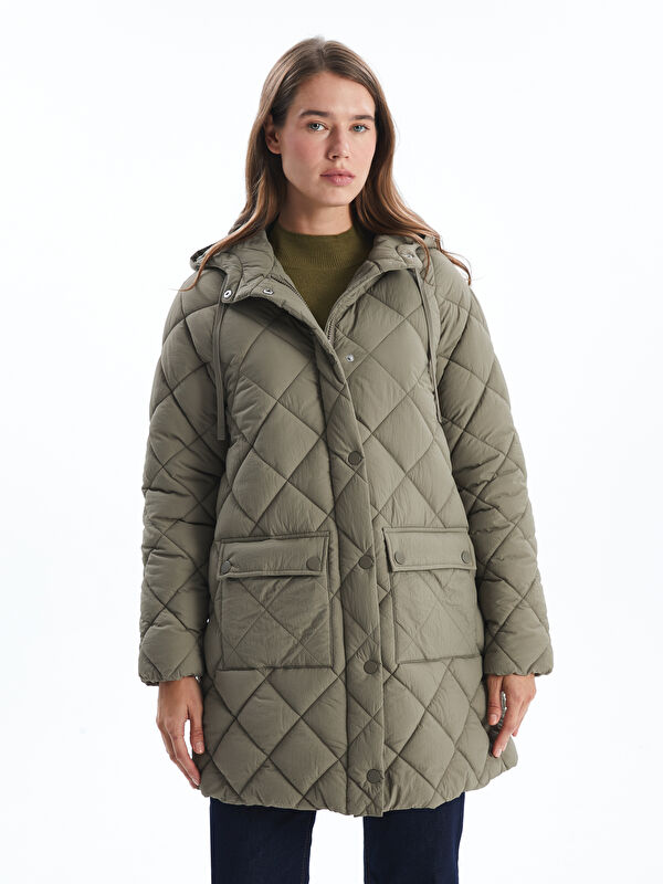 LCW Modest Kapüşonlu Kapitone Oversize Kadın Şişme Mont