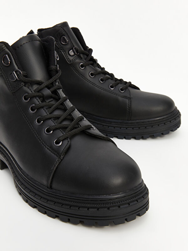 Bağcıklı Deri Görünümlü Erkek Bot - Görsel 4