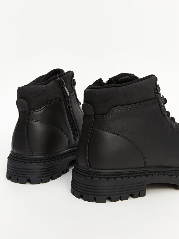 Bağcıklı Deri Görünümlü Erkek Bot - Görsel 5