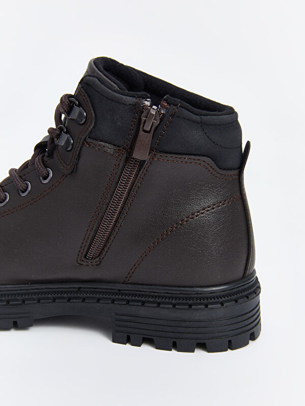 Bağcıklı Deri Görünümlü Erkek Bot - Görsel 5