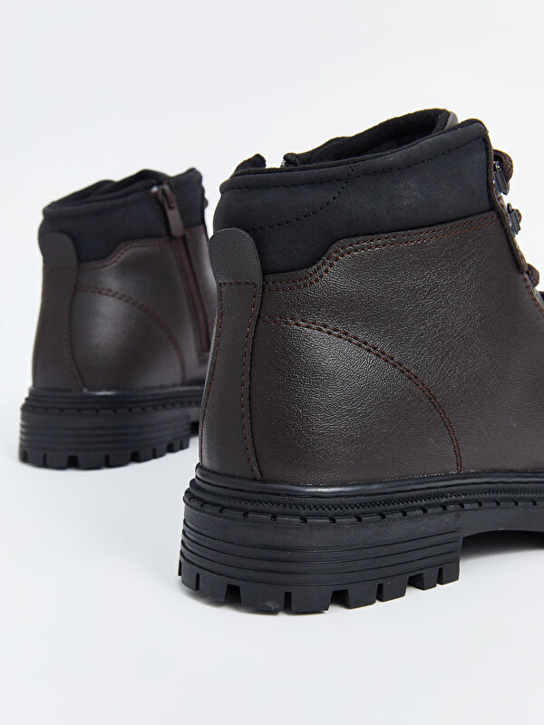 Bağcıklı Deri Görünümlü Erkek Bot - Görsel 6