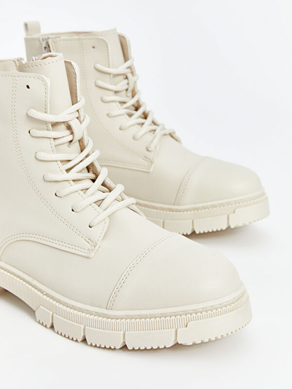 Deri Görünümlü Fermuarlı Erkek Bot - Görsel 4