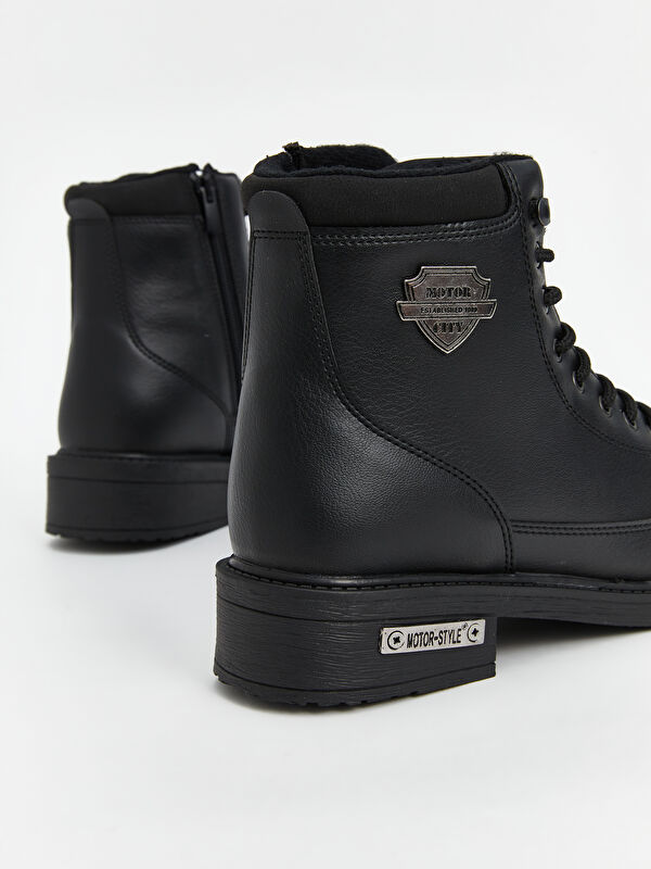 Bağcıklı Deri Görünümlü Erkek Bot - Görsel 6