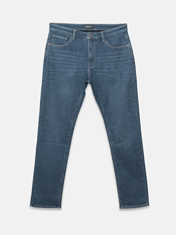 LCW Jeans 779 Мужские Зимние Джинсы Стандартного Кроя с Флисовой Подкладкой